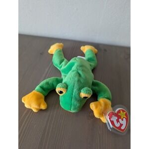 Ty Beanie Babies Smoochy the Frog Green Yellow Plush Collectible Tags Kids Plush